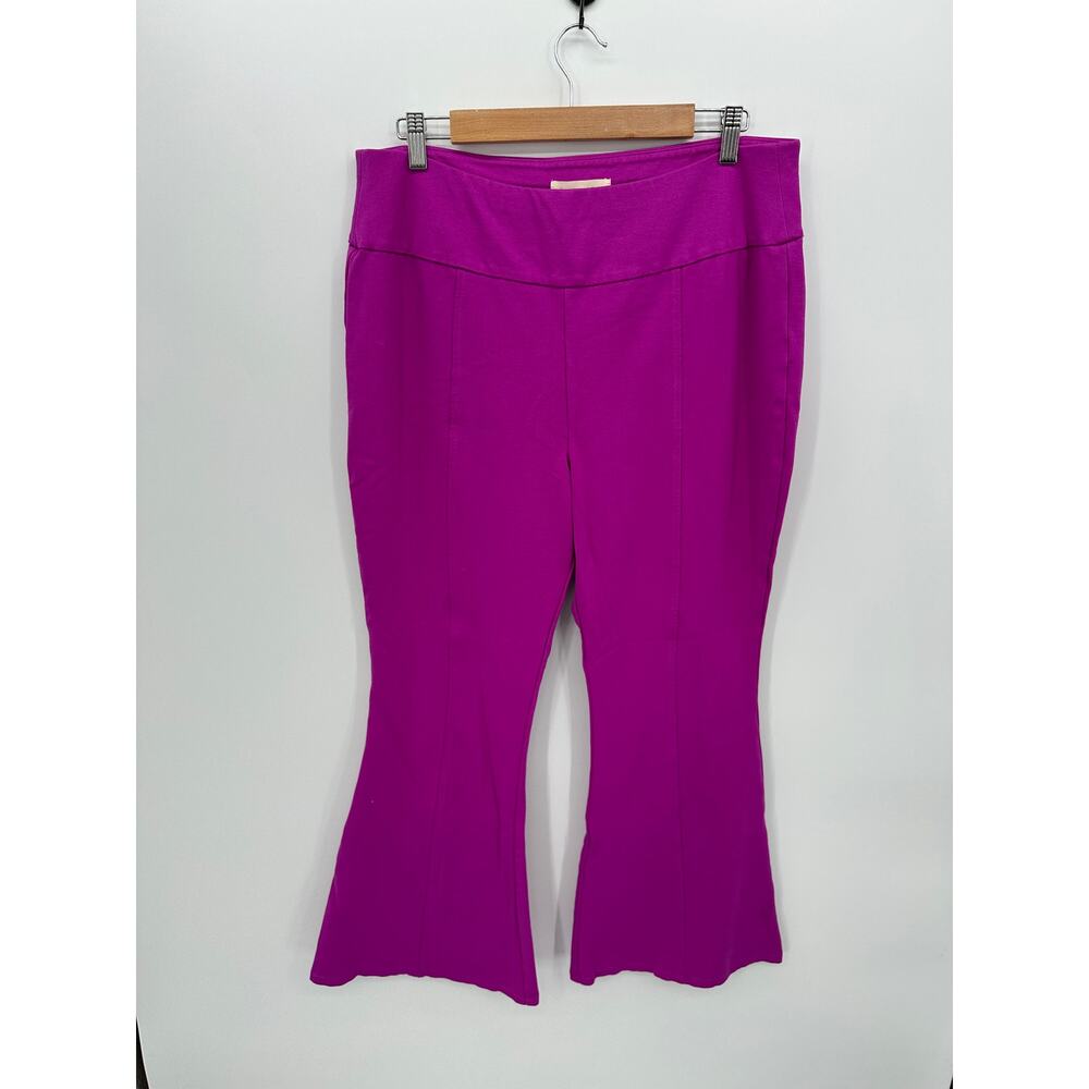 Dear Scarlett Womens Purple Magic Kick Flare Pants Sz 2X Stretch Boho‎ Festival